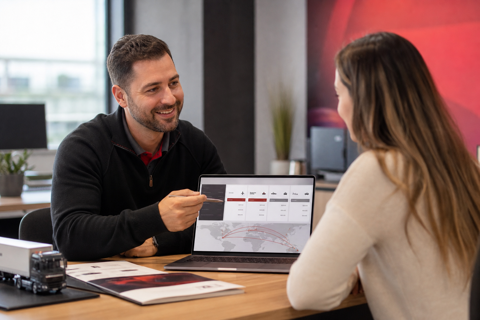 Logistics consultant preparing a shipping quote