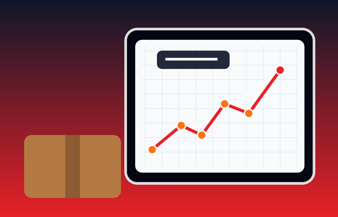 Shipment tracking route dashboard on a tablet